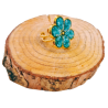 Bagues acier ionoxydable décor fleur nacrée
