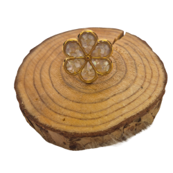 Bagues acier ionoxydable décor fleur nacrée